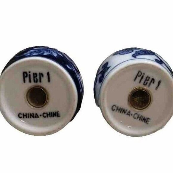 Pier 1 Cobalt Blue/White Salt & Pepper Shakers 3.5" - Picture 4 of 4